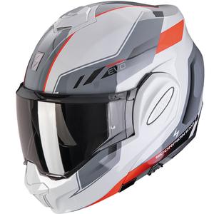 Scorpion EXO-TECH EVO Socius preklopna motoristična čelada sivo-rdeča