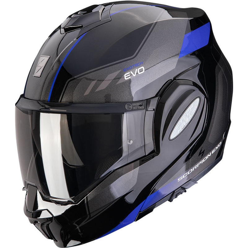 Scorpion EXO-TECH EVO Socius preklopna motoristična čelada črno-modra