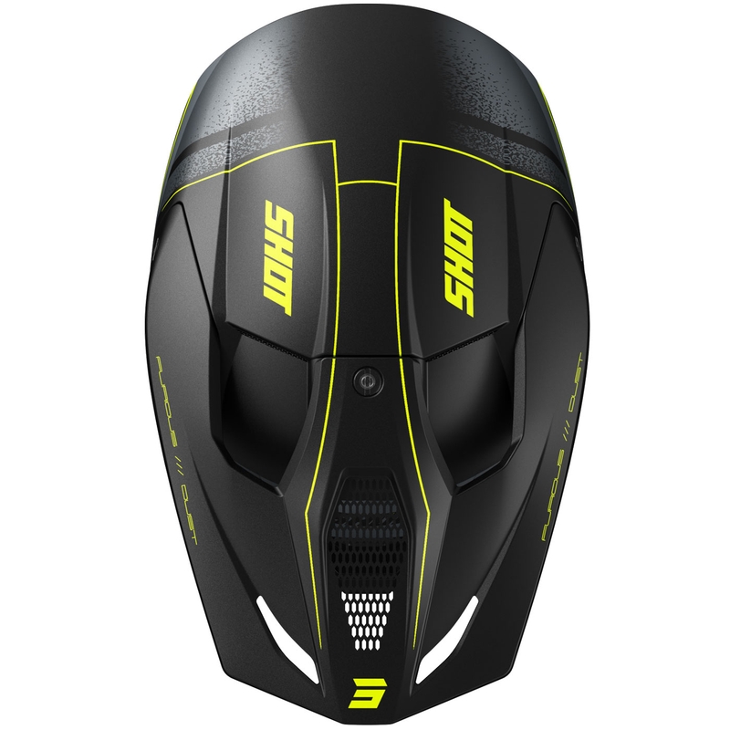 Motokros čelada Shot Furious Dust mat fluo rumena