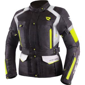 Ženska motoristična jakna Street Racer Hilax črno-sivo-fluo rumena