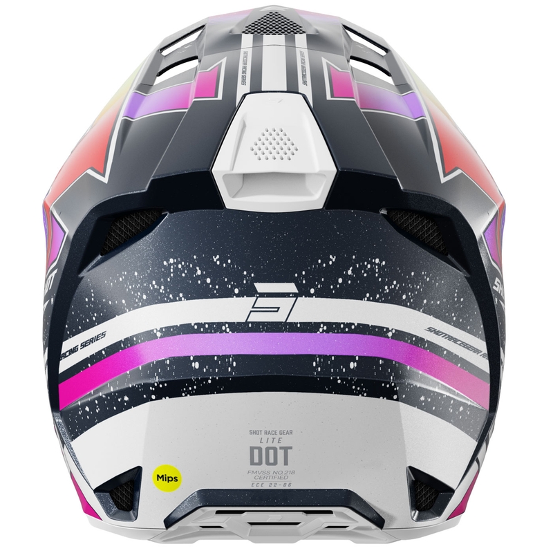 Motokros čelada Shot Lite Racing biserno modro-fluo rumena