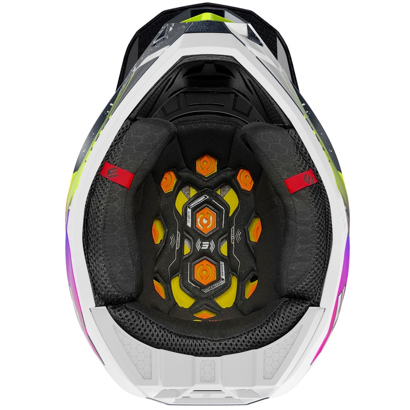 Motokros čelada Shot Lite Racing biserno modro-fluo rumena