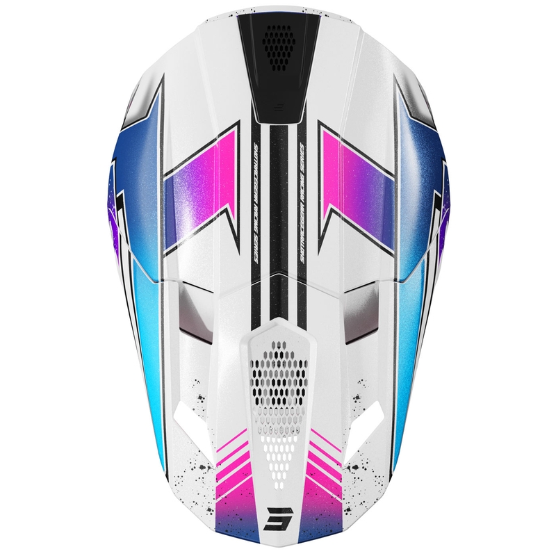 Motokros čelada Shot Lite Racing biserno bela-roza