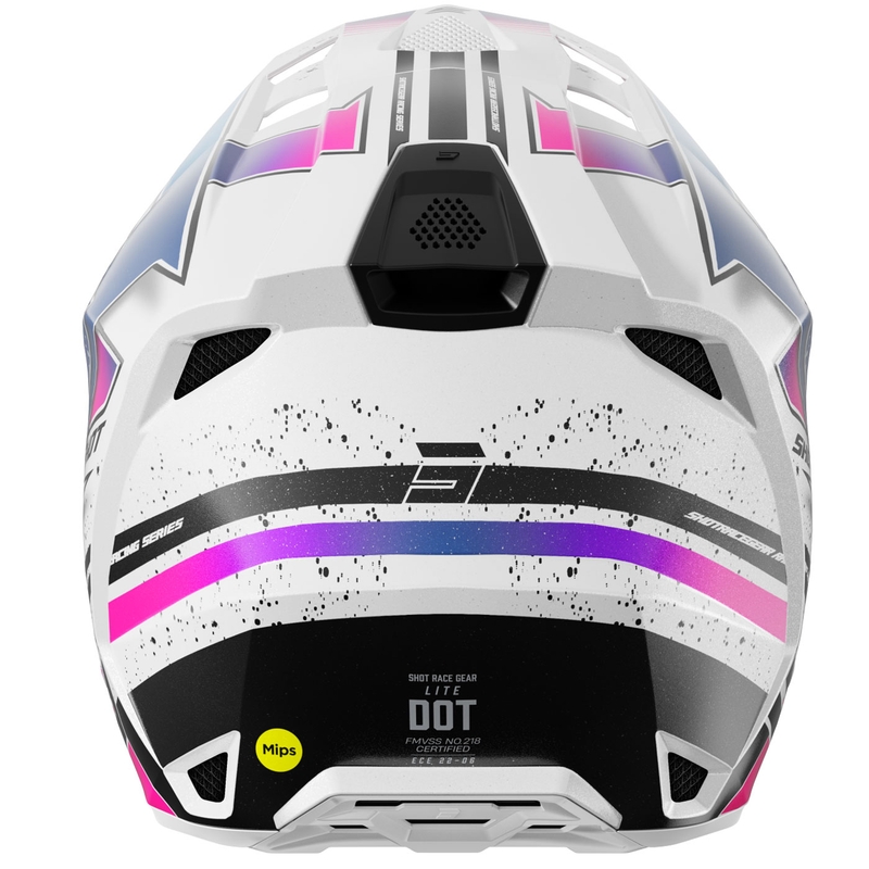 Motokros čelada Shot Lite Racing biserno bela-roza