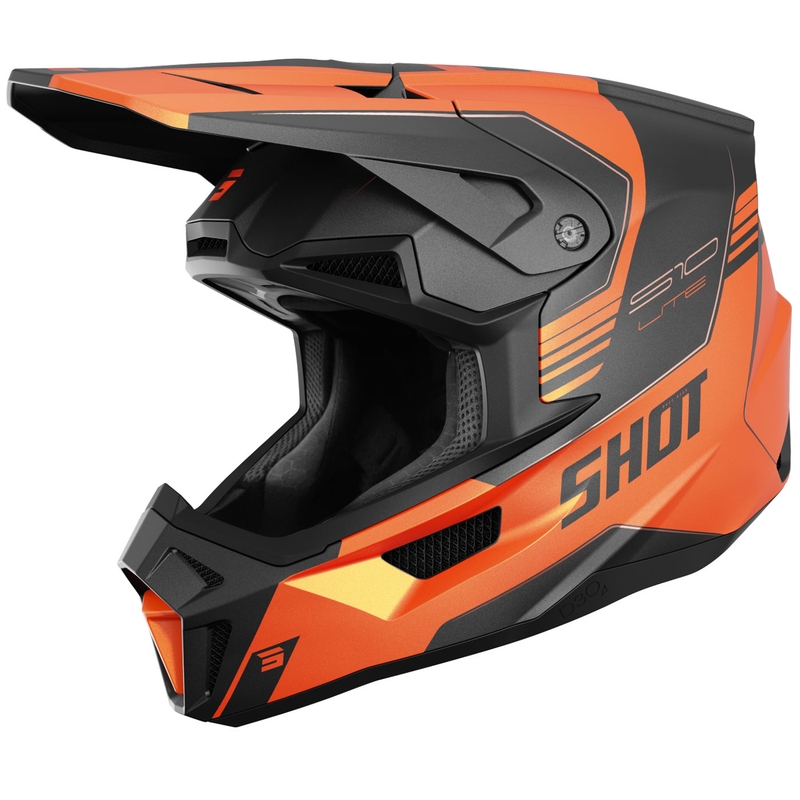 Motokros čelada Shot Lite S10 mat oranžna