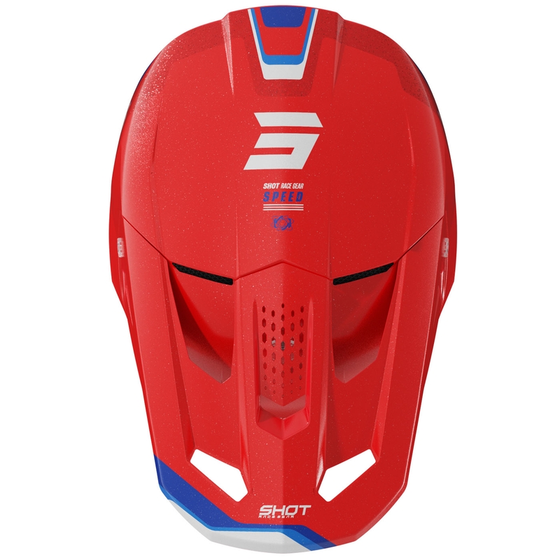 Motokros čelada Shot Speed Atomic Pearl Red