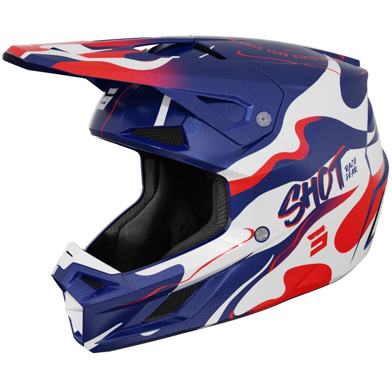 Čelada za motokros Shot Speed Beast biserno modro-rdeča