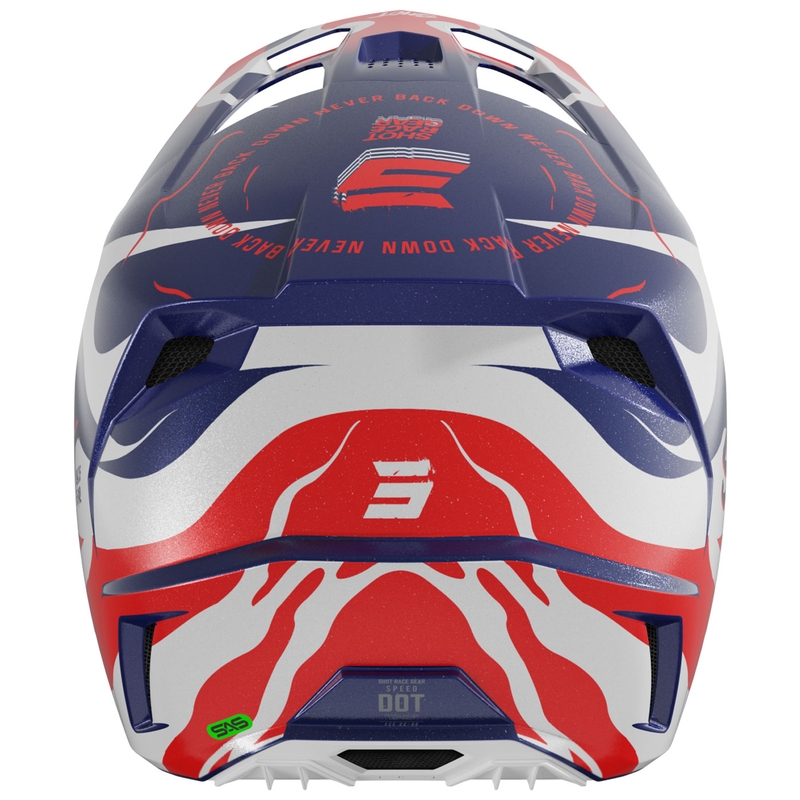 Čelada za motokros Shot Speed Beast biserno modro-rdeča