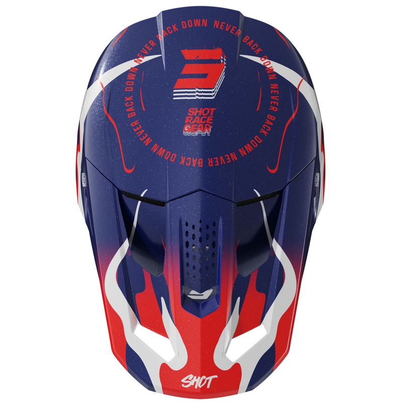 Čelada za motokros Shot Speed Beast biserno modro-rdeča