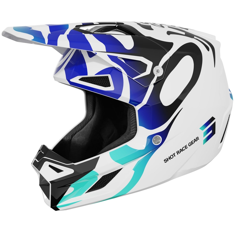 Motokros čelada Shot Speed Ghost sijajno modra