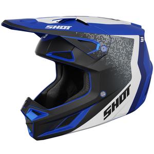 Motokros čelada Shot Speed Hybrid mat modra