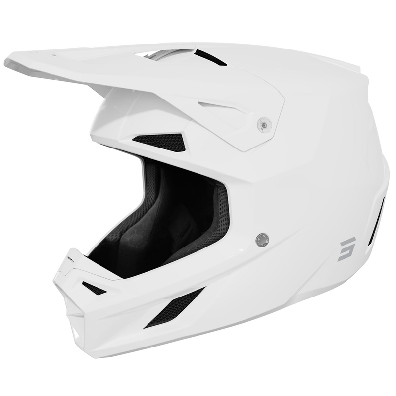 Motokros čelada Shot Speed Solid sijajno bela