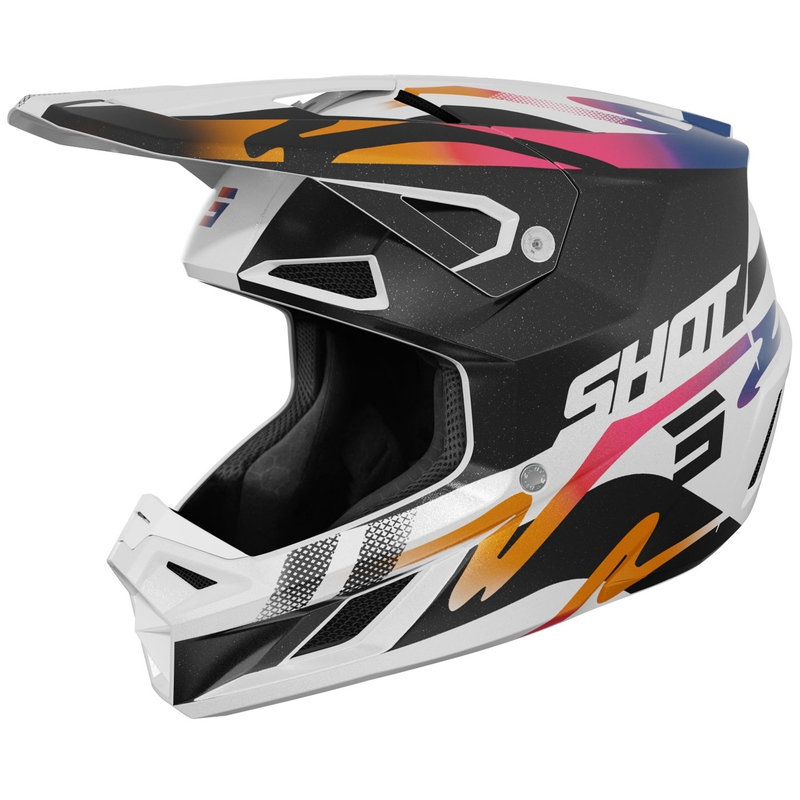 Motokros čelada Shot Speed Wave biserno črno-bela