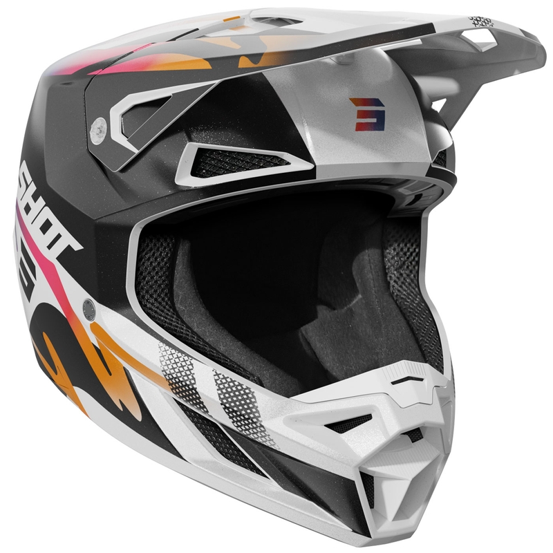 Motokros čelada Shot Speed Wave biserno črno-bela
