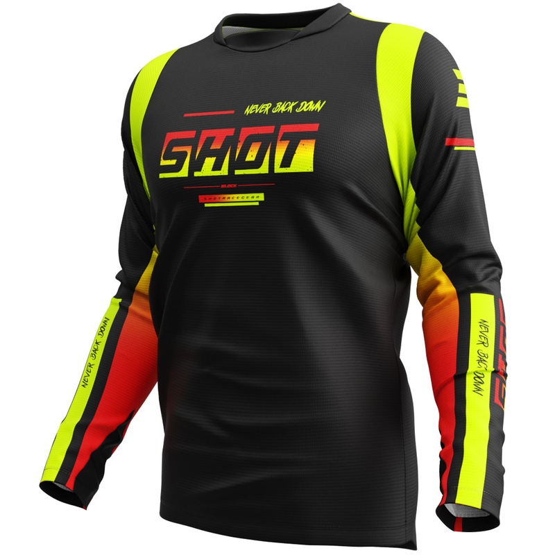 Motokros dres Shot Devo Block fluo rumen