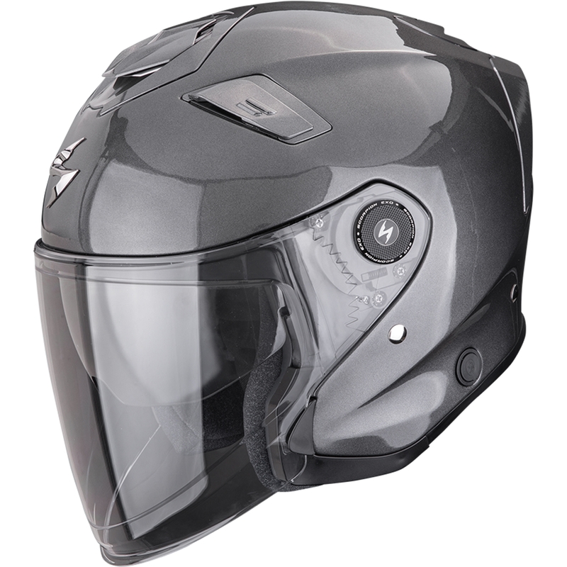 Moto čelada Scorpion EXO-GT Jet Solid z odprtim obrazom, kovinsko siva