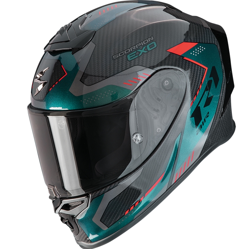 Moto čelada Scorpion EXO-R1 EVO II Carbon Air Propel Full Face črno-zelena