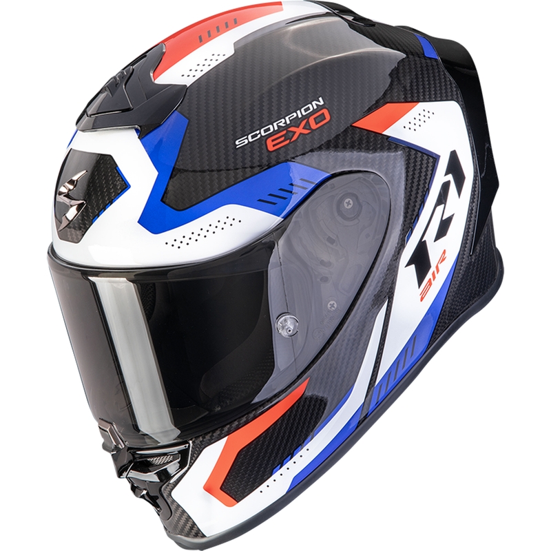 Scorpion EXO-R1 EVO II Carbon Air Propel integralna motoristična čelada črno-belo-rdeča