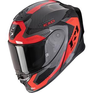 Moto čelada Scorpion EXO-R1 EVO II Carbon Air Propel s polnim obrazom, črno-rdeča
