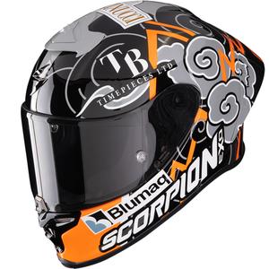 Scorpion EXO-R1 EVO Air FIM RACING #1 Replica Aron 2024 Integralna motoristična čelada črno-oranžno-siva