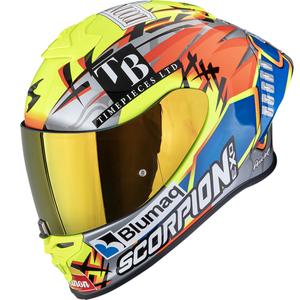 Moto čelada Scorpion EXO-R1 EVO II Air Aron Misano, srebrno-fluo rumeno-modra