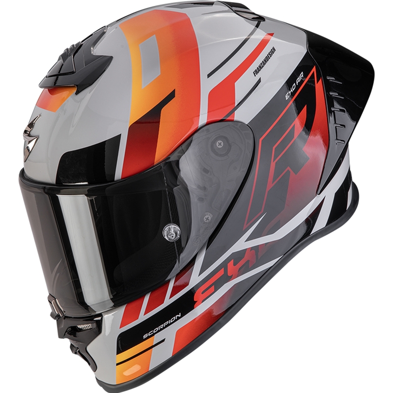 Scorpion EXO-R1 EVO II Air Adrenaline integralna motoristična čelada sivo-rdeče-oranžna