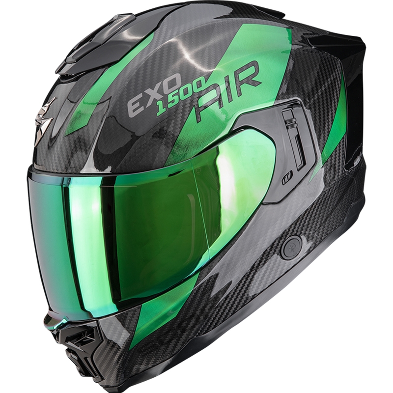 Scorpion EXO-1500 Carbon Air Platted integralna motoristična čelada črno-zelena