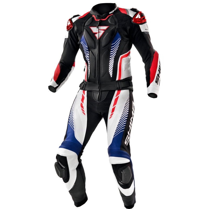 Motociklistični kombinezon Shima Apex črno-bele-rdeče barve razprodaja