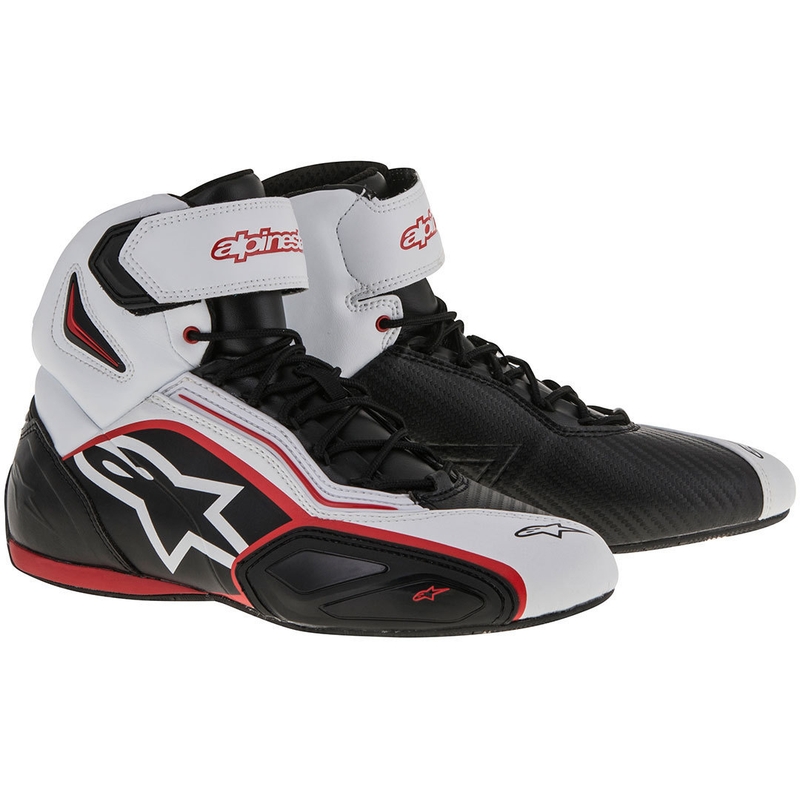 Alpinestars Faster 2 črni, beli in rdeči motoristični škornji