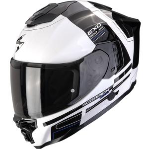 Scorpion EXO-1500 Air Dual motoristična čelada z integriranim obrazom, belo-črno-modra