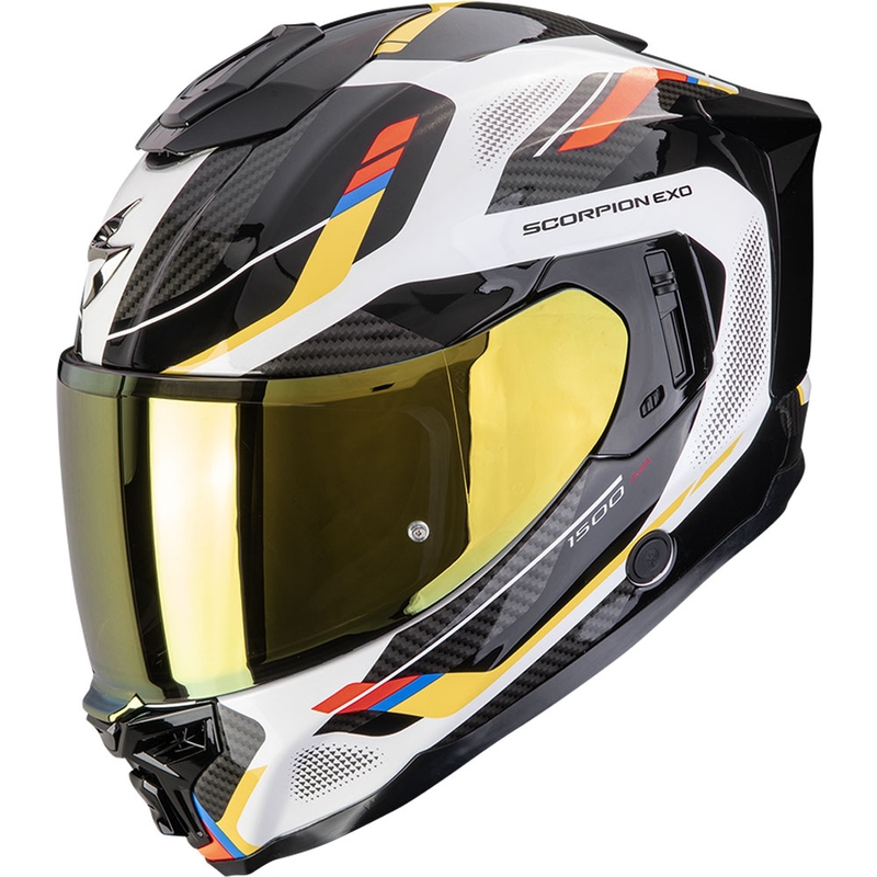 Scorpion EXO-1500 Air Sleek integralna motoristična čelada belo-modro-rumena