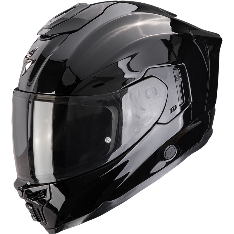 Scorpion EXO-1500 Air Solid motoristična čelada z integriranim obrazom, črna
