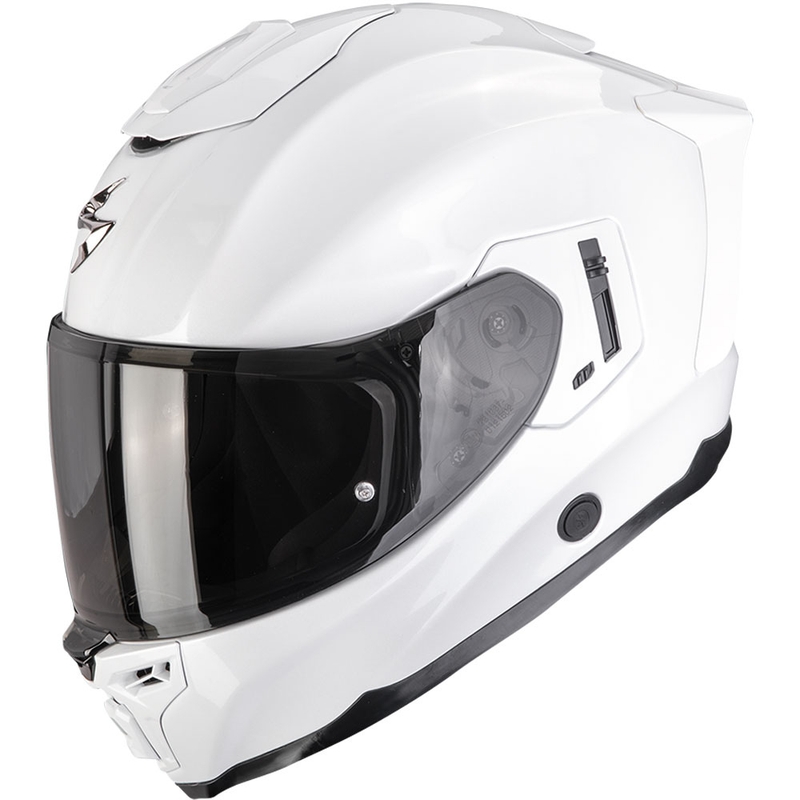 Scorpion EXO-1500 Air Solid motoristična čelada z integriranim obrazom, biserno bela