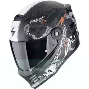 Integralna motoristična čelada Scorpion COVERT FX SKULLZ mat črno-sivo-zlata