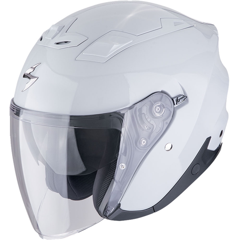 Moto čelada Scorpion EXO-Z1 Solid z odprtim obrazom, biserno bela