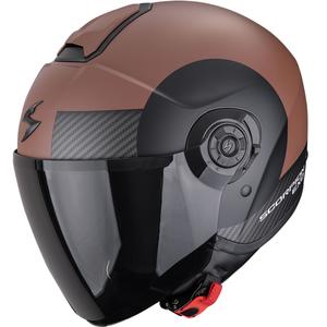 Prozorna motoristična čelada Scorpion EXO-CITY II z odprtim obrazom, mat rjavo-črna