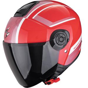 Scorpion EXO-CITY II Cosmos odprta motoristična čelada rdeče-srebrna