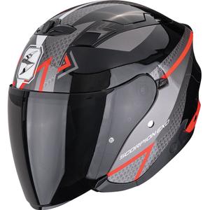 Odprta motoristična čelada Scorpion EXO-230 Loop, kovinsko črno-rdeča