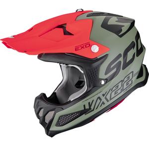 Motokros čelada Scorpion VX-22 Air Updown mat zeleno-črno-rdeča