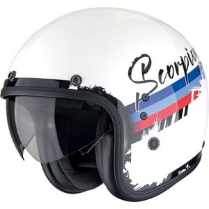Odprta motoristična čelada Scorpion Belfast Evo ADONIS belo-rdeče-modra