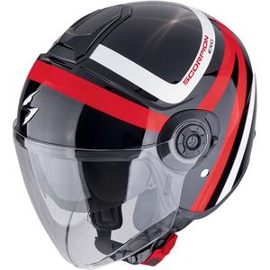 Odprta čelada Scorpion EXO-CITY II RIVA črno-rdeča