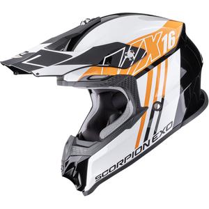 Čelada za motokros Scorpion VX-16 EVO Air Lignes črno-oranžna