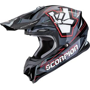 Čelada za motokros Scorpion VX-16 EVO Air ROK črno-sivo-rdeča