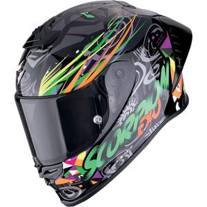 Integralna motoristična čelada Scorpion EXO-R1 EVO II AIR SAVAGE črno-zelena-oranžna