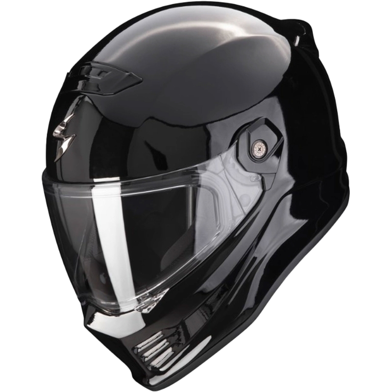 Motoristična čelada SCORPION COVERT FX z integriranim obrazom, sijajno črna