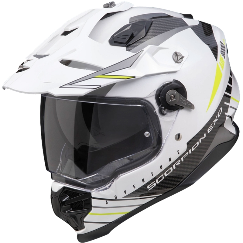 Enduro čelada Scorpion ADF-9000 Air Feat bela-črna-fluo rumena razprodaja