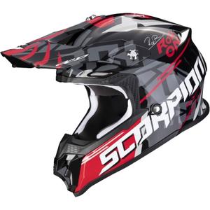 Motokros čelada Scorpion VX-16 EVO AIR ROK BAGOROS črno-sivo-belo-rdeča