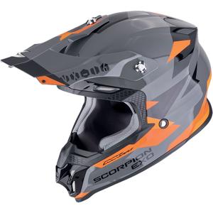 Motokros čelada Scorpion VX-16 EVO AIR ROD sivo-oranžna