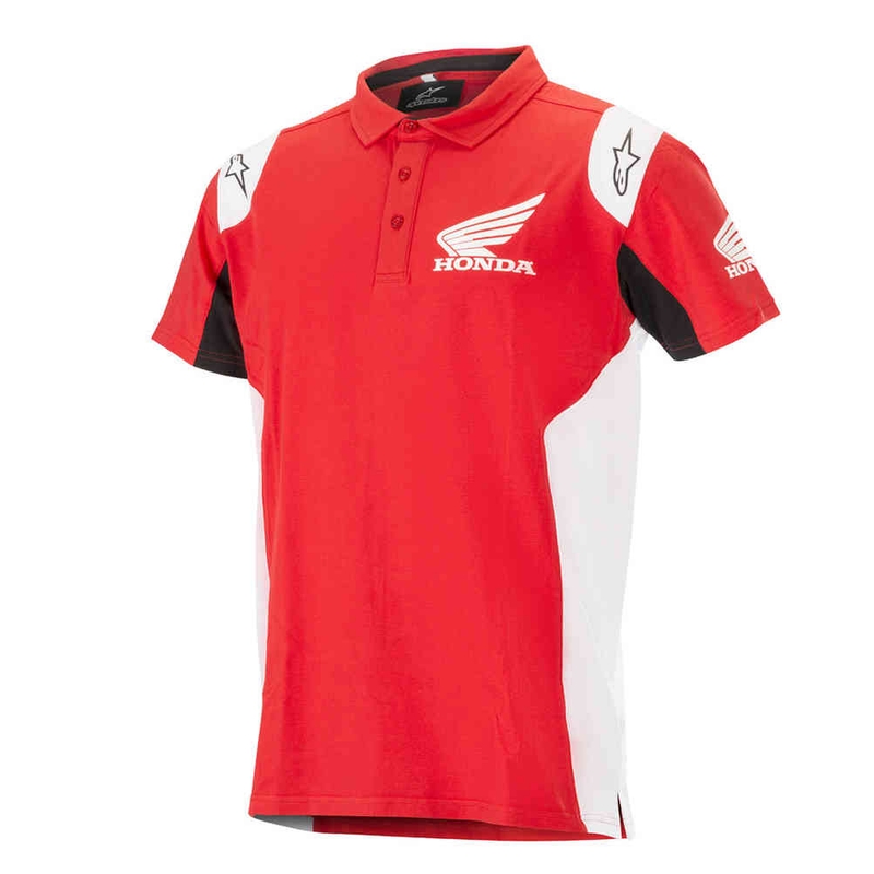 Alpinestars Honda majica z ovratnikom rdeča