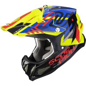 Motokros čelada Scorpion VX-22 Air Neox črno-rdeče-modro-fluo rumena